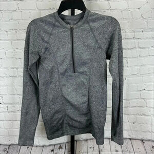Athleta Fast Track Dark Gray Quarter Zip Pull Over Size Small